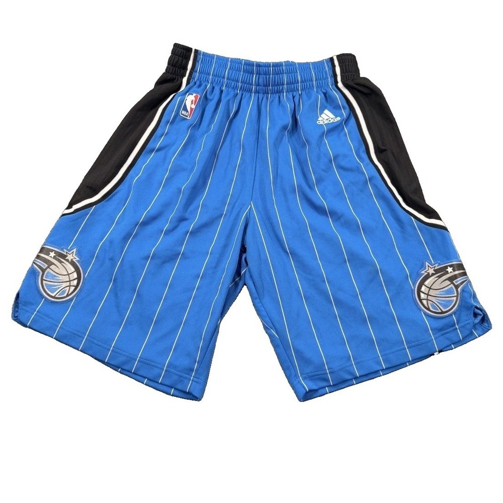 Adidas Orlando Magic NBA Pinstripe Basketball Shorts Mens M Blue Black
